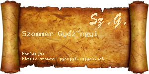 Szommer Gyöngyi névjegykártya